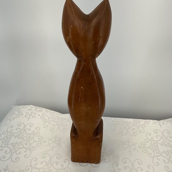 MCM 1960s Atomic Cat Monkey Pod Wood Cat - Picture 5 of 8